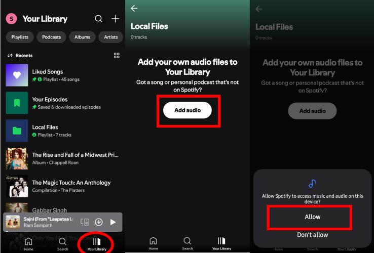 tap Allow | Add Downloaded MP3 Songs to Spotify