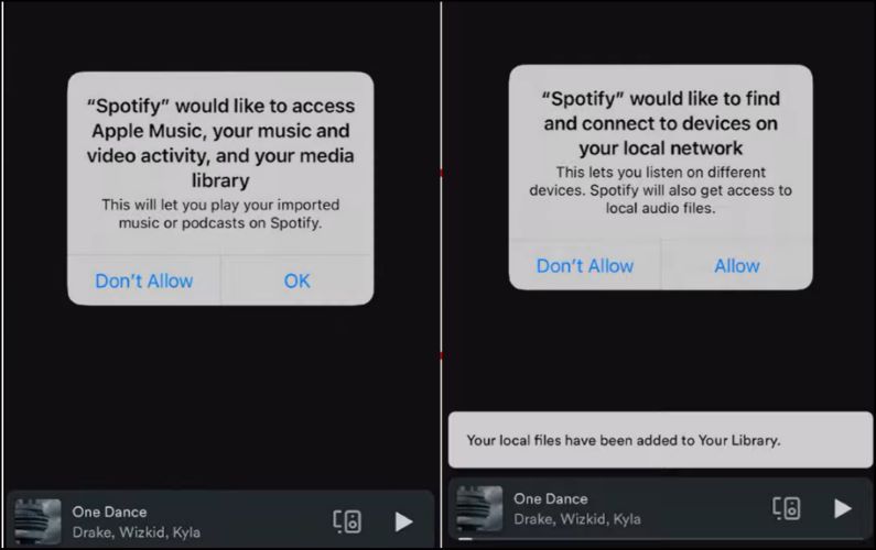 tap Allow | Add Downloaded MP3 Songs to Spotify