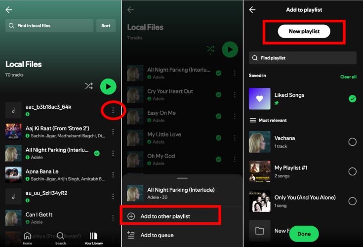 choose Add to other playlists | Add Downloaded MP3 Songs to Spotify