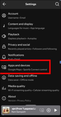 select Apps and Devices | Add MP3 Files to Spotify iPhone Android