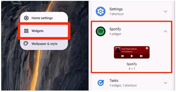 add Spotify widget Android | Spotify Mini Player