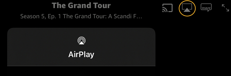search for the airPlay symbol | Amazon Prime on Apple TV