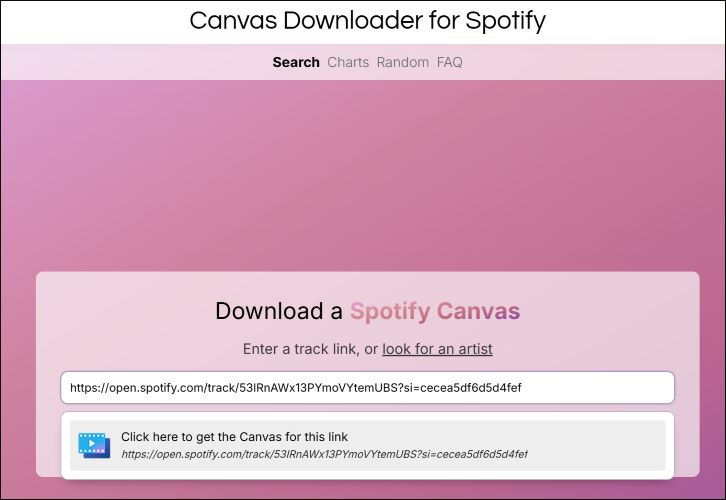 paste song link | Spotify Canvas Downloaders