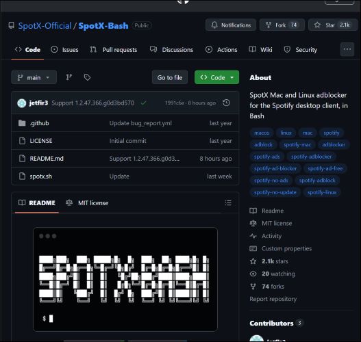 SpotX-Bash for Mac | Block Spotify Ads