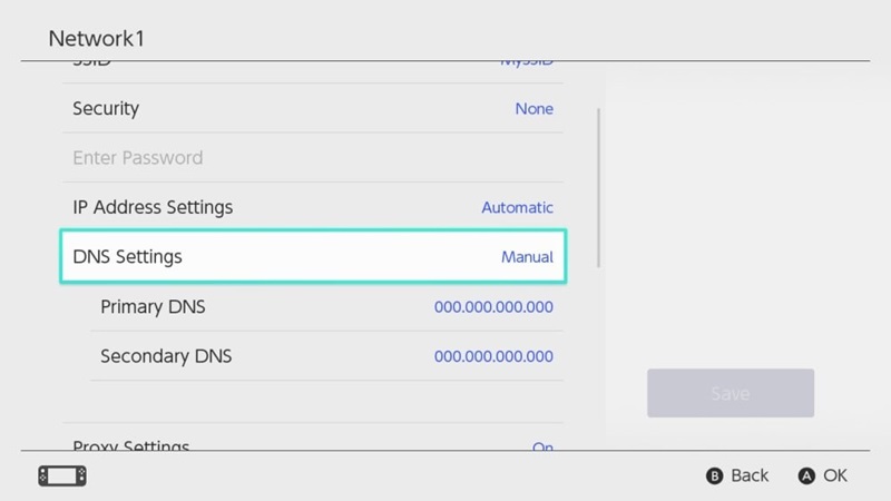 empty Secondary DNS | Play Spotify on Nintendo Switch