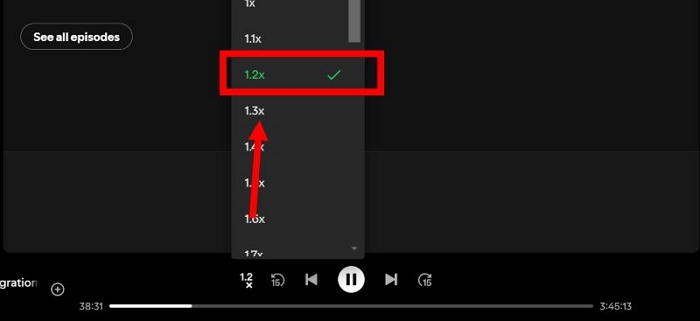 click 1x button | Change Playback Speed on Spotify