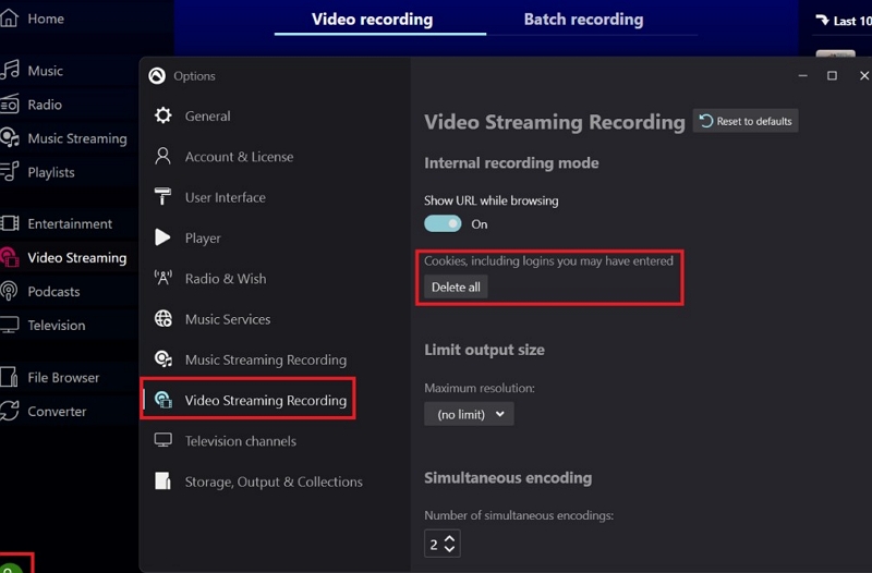 clear cache and cookies | record Netflix subtitles with Audials one 2020