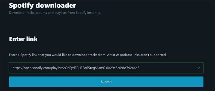 paste link to spotdownloader site | Convert Spotify Downloads to MP3