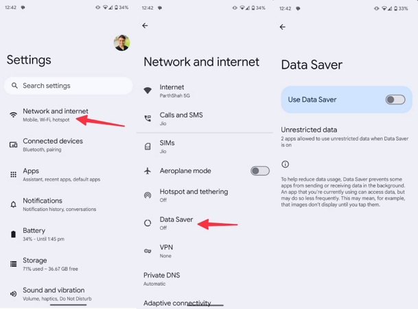 Use Data Saver off | Spotify Downloaded Songs Not Playing Phone