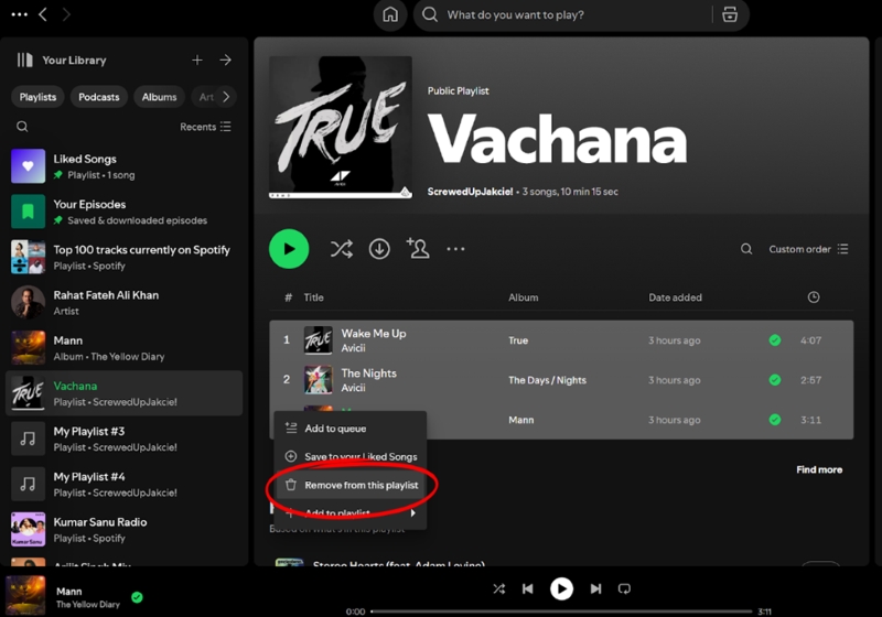 choose Remove from this playlist | Delete Spotify Playlists 