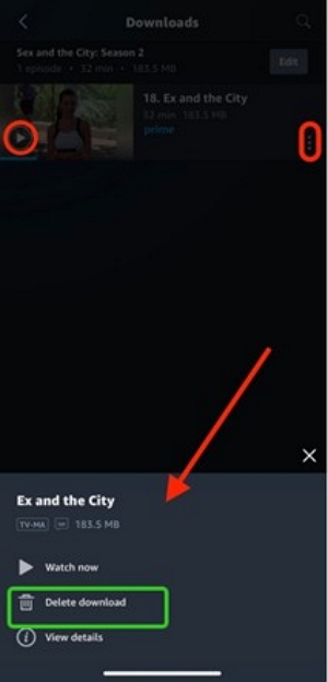 Delete Download | amazon prime video download limit