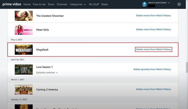 watch history | how to delete downloads from amazon prime video