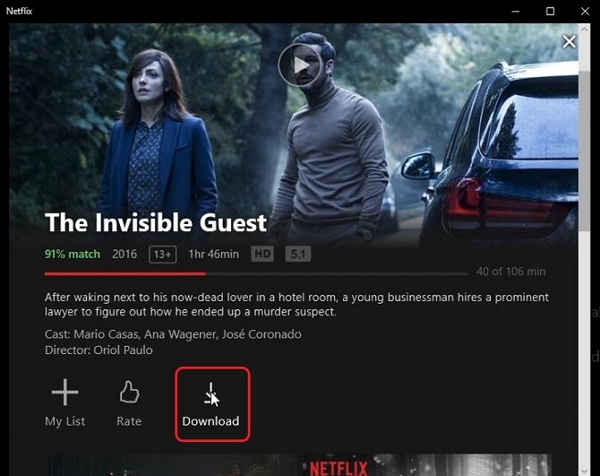 enter the title | how do i download a netflix show