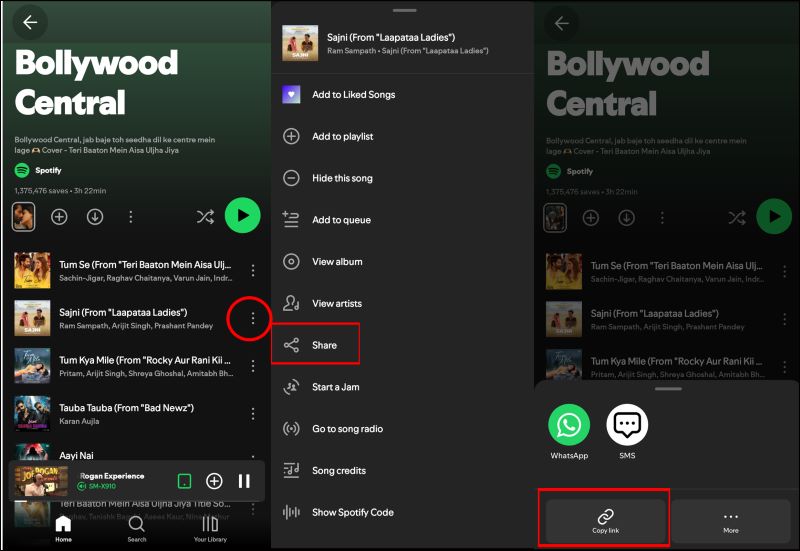 copy song link on Android | Download Spotify Songs to MP3 