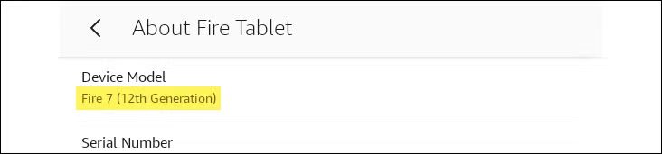 find Device Model | Download Spotify on Amazon Fire Tablet