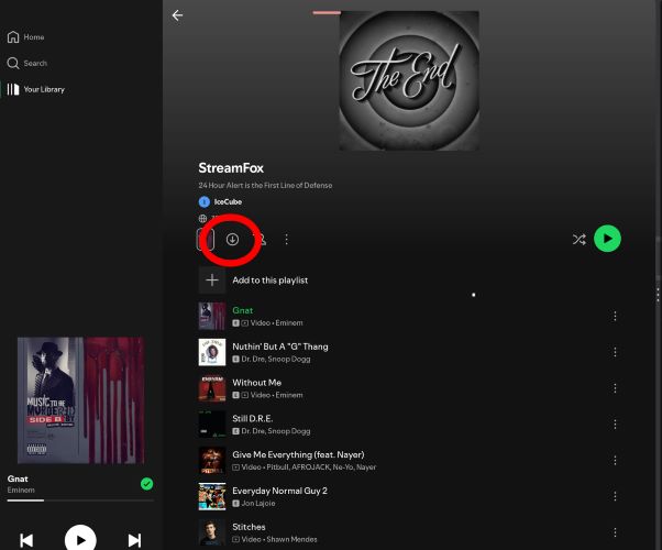 click Download icon | Get Spotify Music on Chromebook