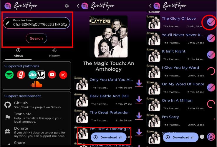 tap Download All | Download Spotify Songs without Premium Android