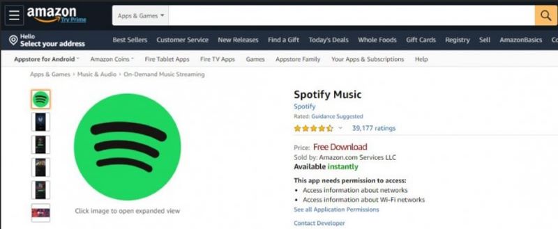 tap Install | Download Spotify on Amazon Fire Tablet