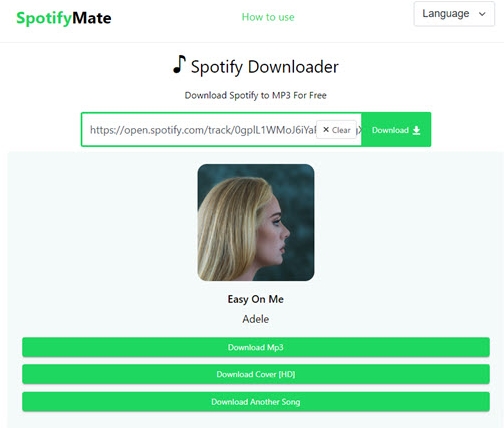 click Download MP3 SpotifyMate | Spotify Downloader Chrome Extensions