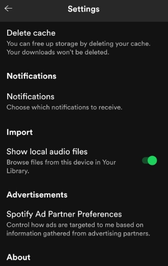 enable Show local audio files | Download Spotify Songs without Premium