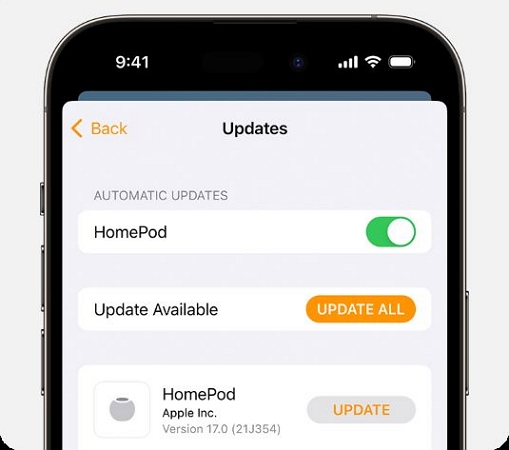 tap Update All | Play Spotify on HomePod