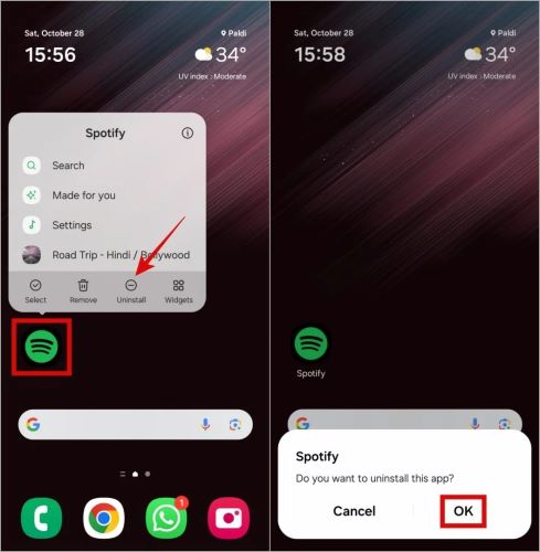 confirm Uninstall | Spotify Playing but No Sound