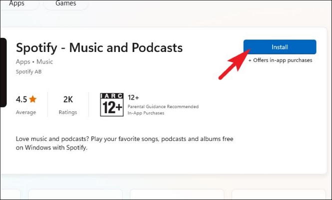 click Install | Spotify Playing but No Sound