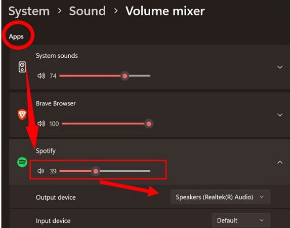 check Output Device | Spotify Playing but No Sound