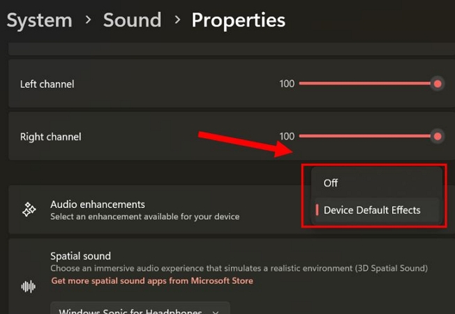 turn off Audio Enhancements | Spotify Playing but No Sound