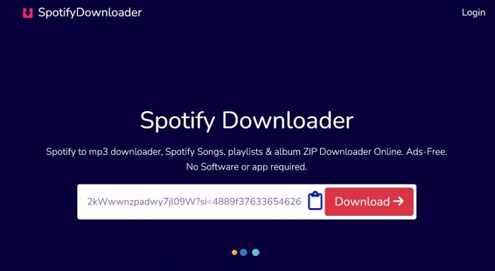 go to SpotifyDownloader site | Extract MP3 Files from Spotify