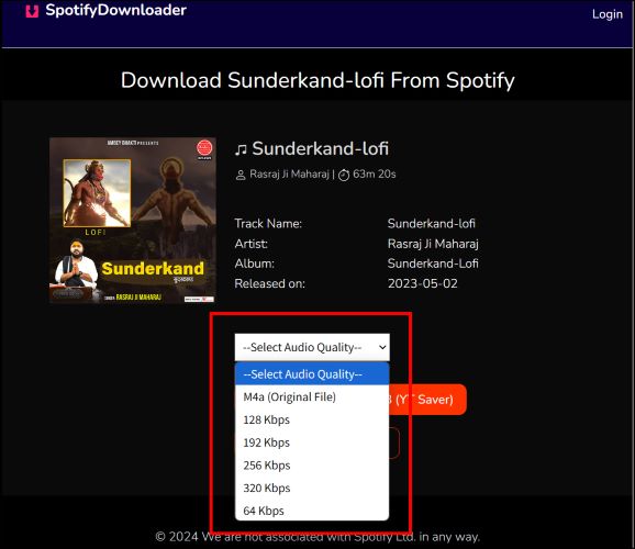 select audio quality | Extract MP3 Files from Spotify