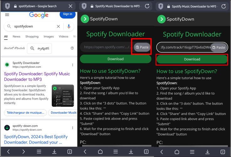 go to spotifydown site | Extract MP3 Files from Spotify