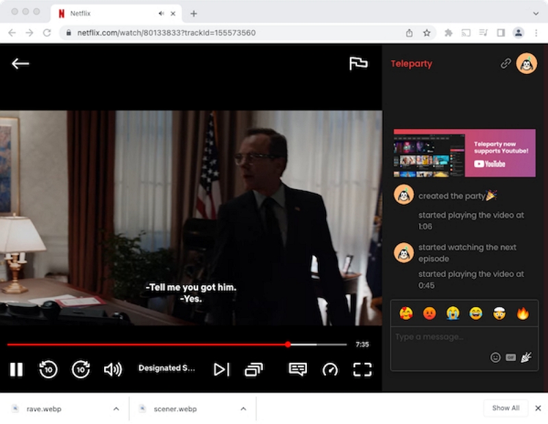 entered the meeting | how to use Netflix party extension