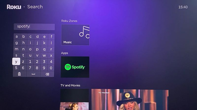 click Spotify | Play Spotify on Roku TV