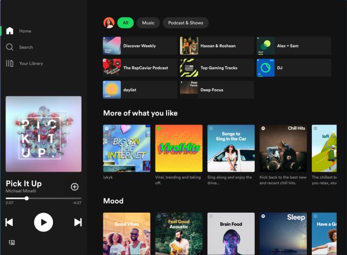 Spotify interface | Download Spotify on Amazon Fire Tablet