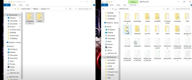 copy folders to SD Card | Play Spotify on Nintendo Switch