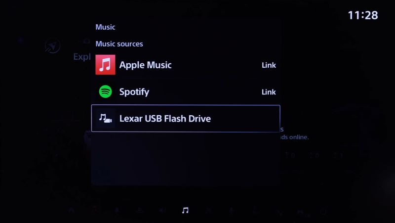 inserted USB drive | Listen to Spotify Music on PS5