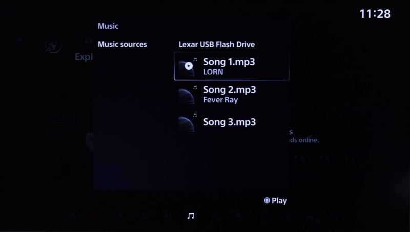 select USB drive | Listen to Spotify Music on PS5