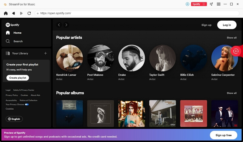 login inbuilt Spotify browser | Repeat or Loop Spotify Playlist