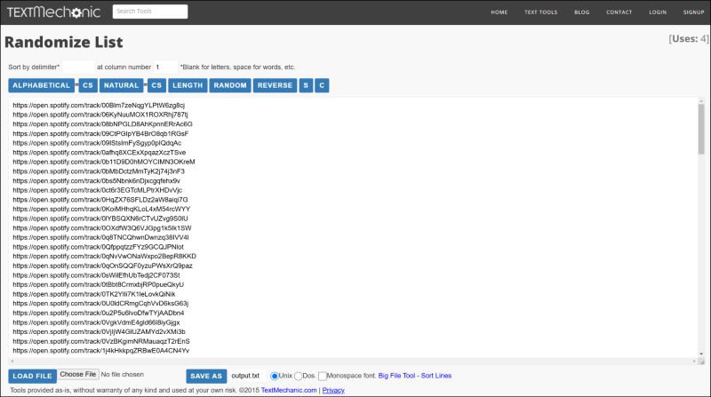Text Mechanic | Spotify Playlist Randomizers Online