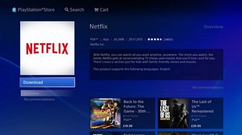 start to download | Netflix on ps4