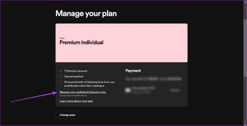 click Manage your audiobook listening time | Play and Download Audiobooks from Spotify