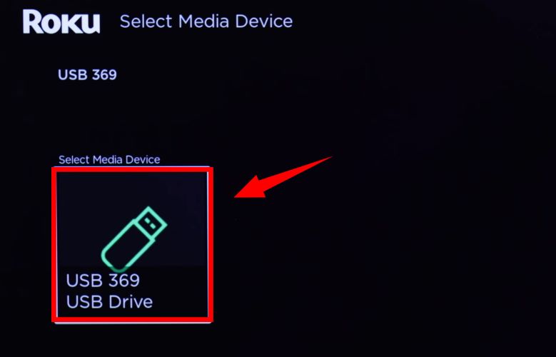 select USB drive | Play Spotify on Roku TV