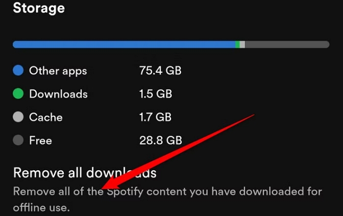 click Remove All Downloads | Undownload Songs on Spotify