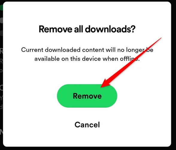 click Remove | Undownload Songs on Spotify