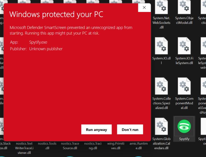 select Run Anyway | Remove DRM from Spotify