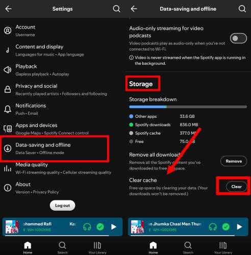 tap Clear | Download Spotify Music to Phone Storage