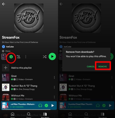 remove some playlists | Download Spotify Music to Phone Storage