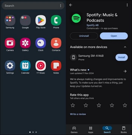 reinstall Spotify | Download Spotify Music to Phone Storage