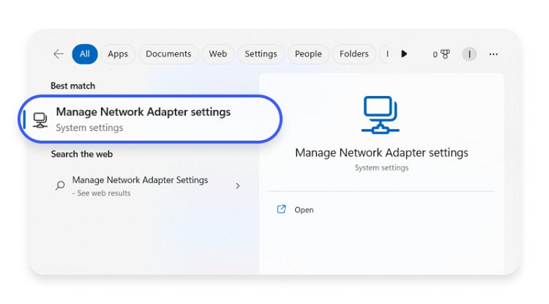 Manage Network Adapter Settings | Netflix does not work with Nord VPN